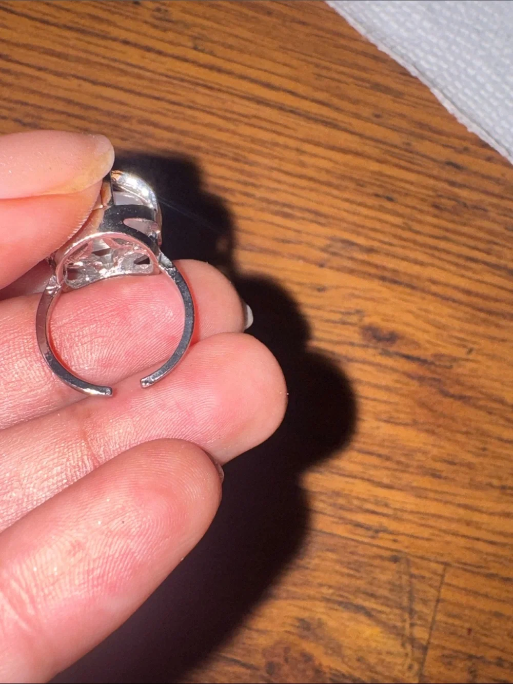 Floating Pearl Like Adjustable Ring